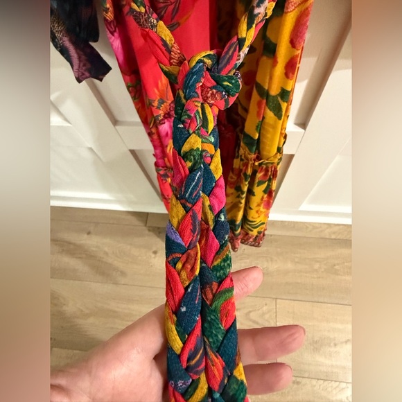 Farm Rio River Creatures Mixed Print Maxi Dress + Slip Size L - Picture 9 of 14